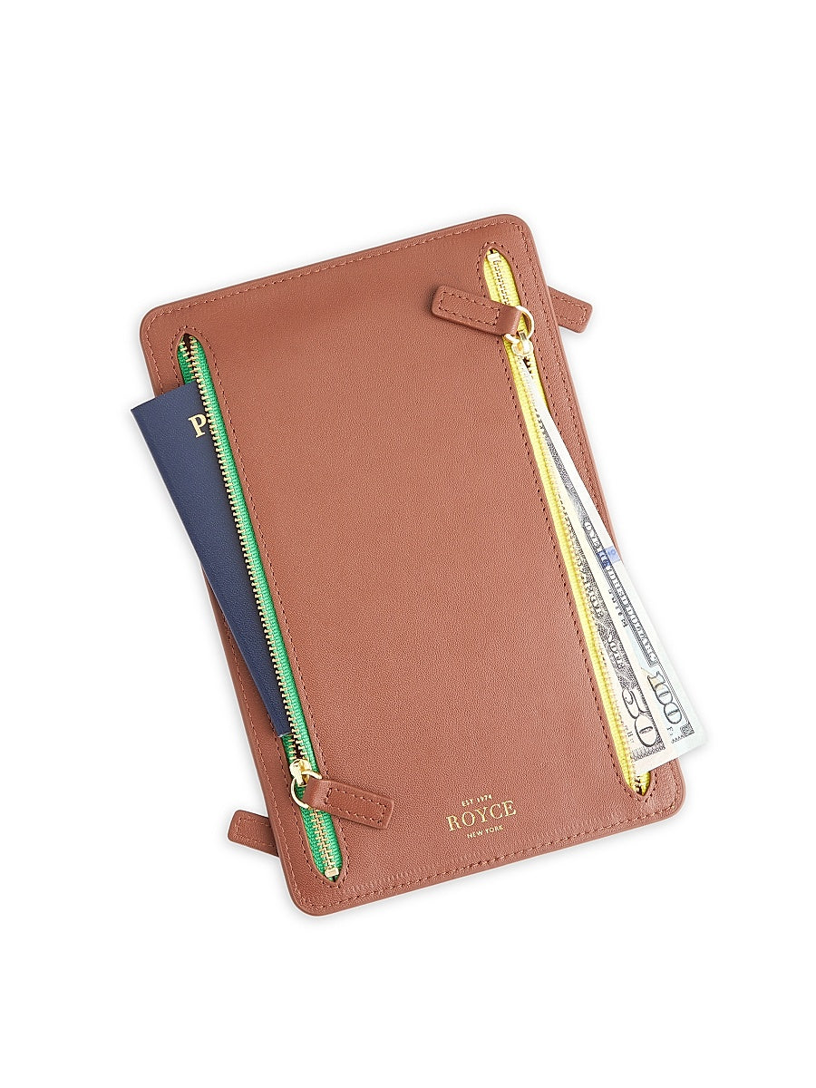 RFID-Blocking 4-Zip Leather Travel Organizer