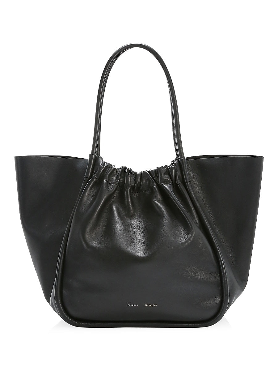 XL Ruched Leather Tote