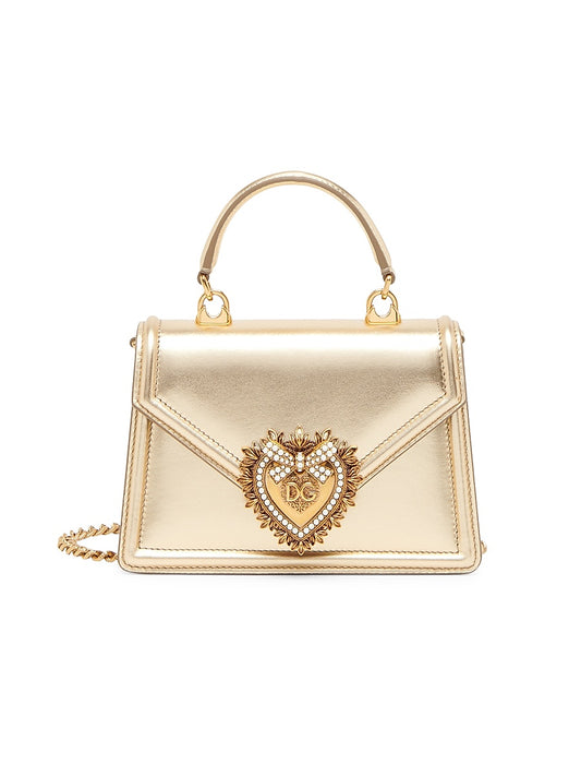 Devotion Metallic Leather Top Handle Bag