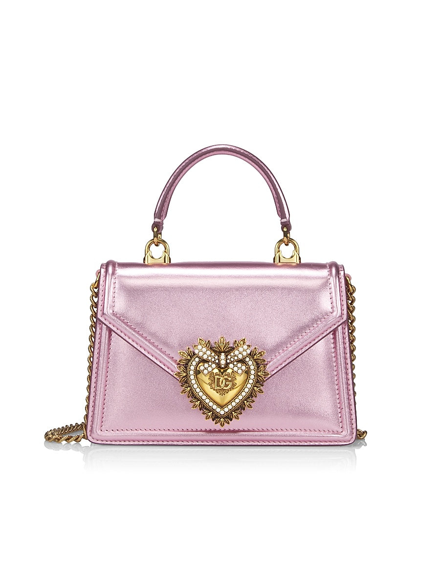 Devotion Metallic Leather Top Handle Bag