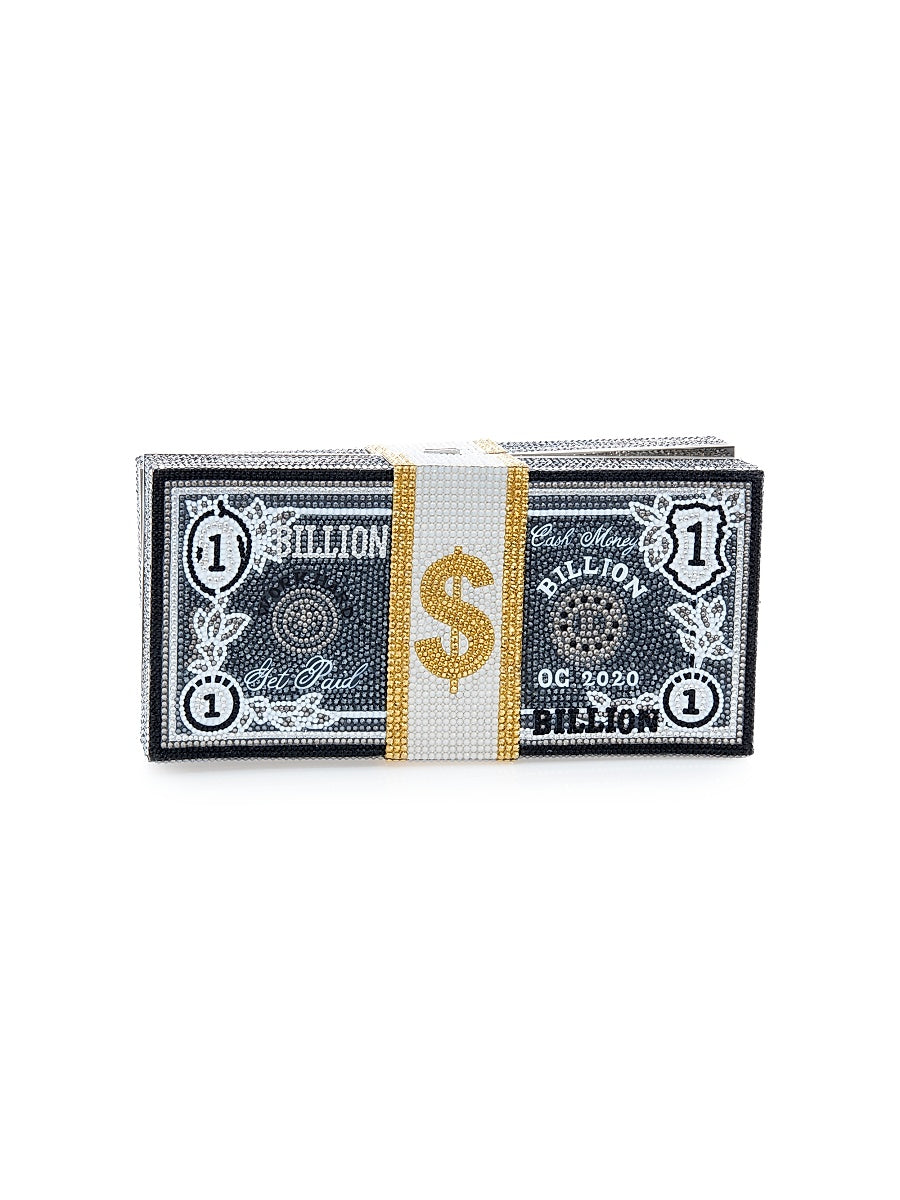 Game Day Stack of Cash Billions Crystal Clutch