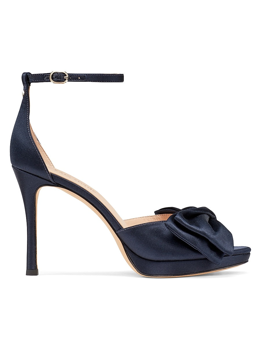 Bridal Bow Satin Platform Sandals