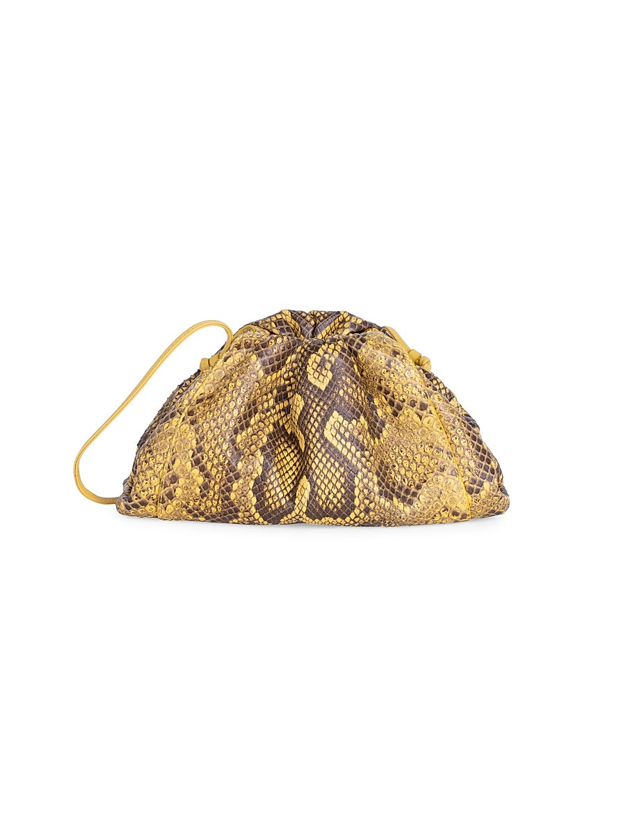 Small The Pouch Python-Embossed Leather Clutch