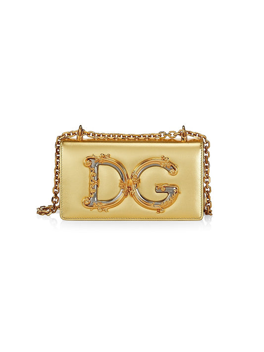 D&amp;G Girls Metallic Leather Crossbody Phone Case
