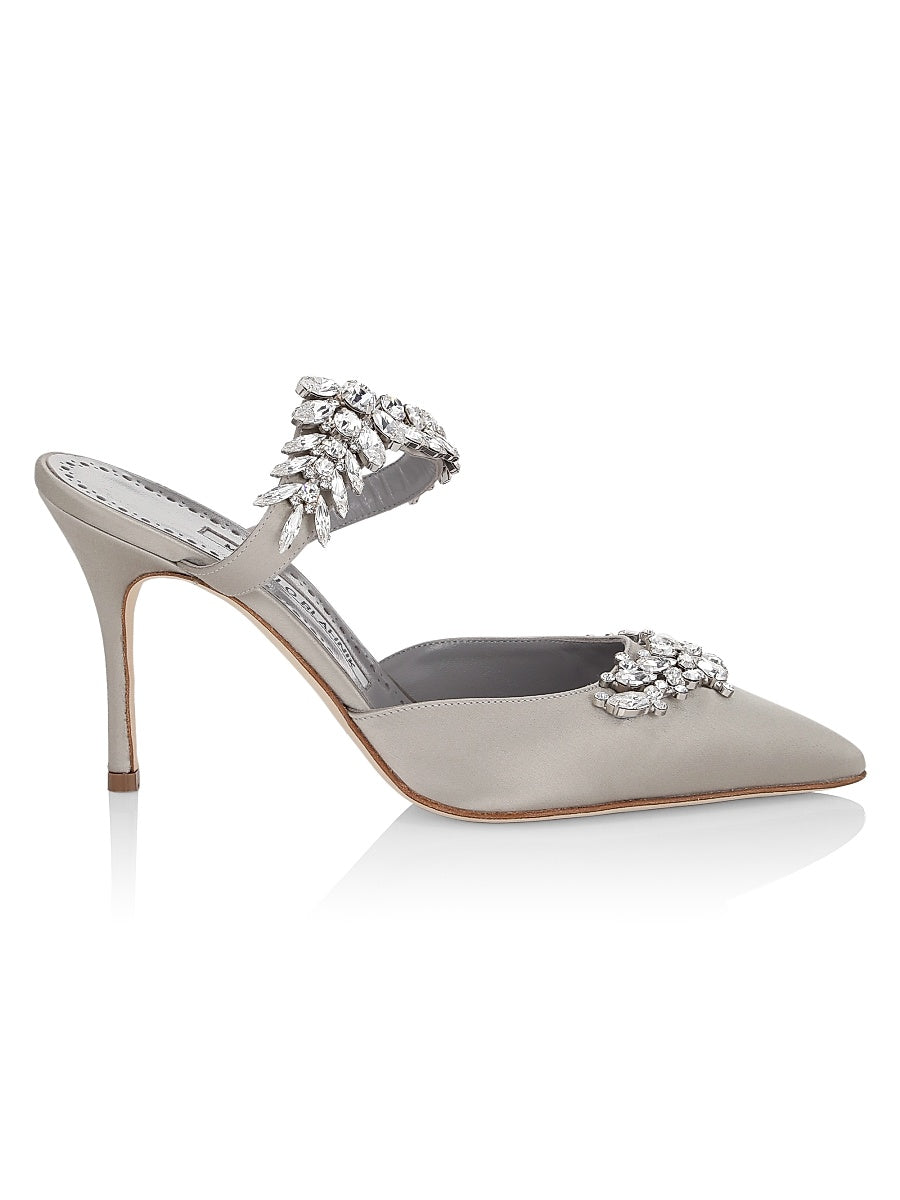 Lurum 90MM Embellished Satin Mules