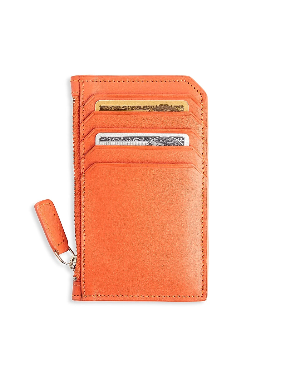 Zip Leather Card Wallet