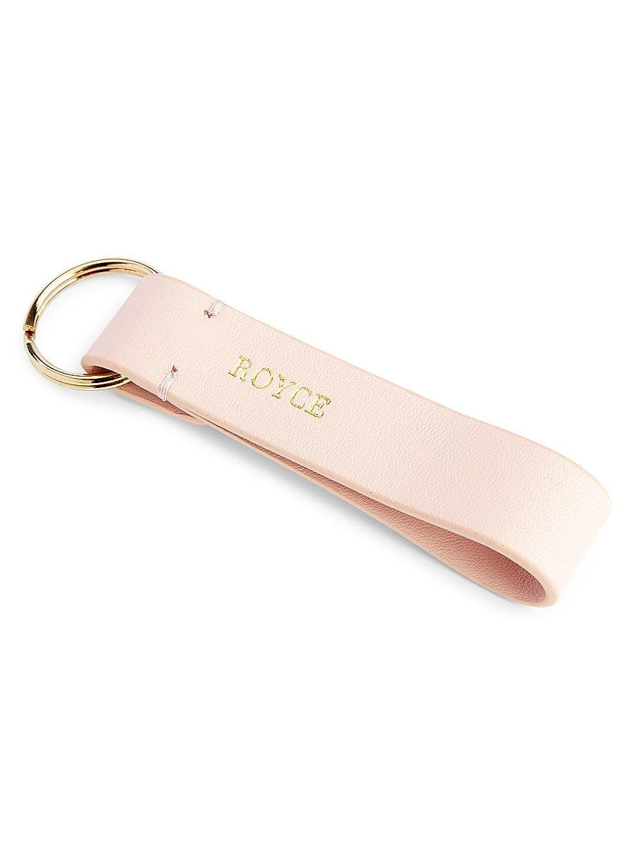 Royce New York Minimalist Leather Key Fob