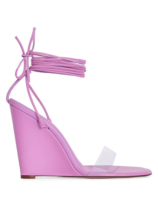 Clara PVC &amp; Leather Wedge Sandals