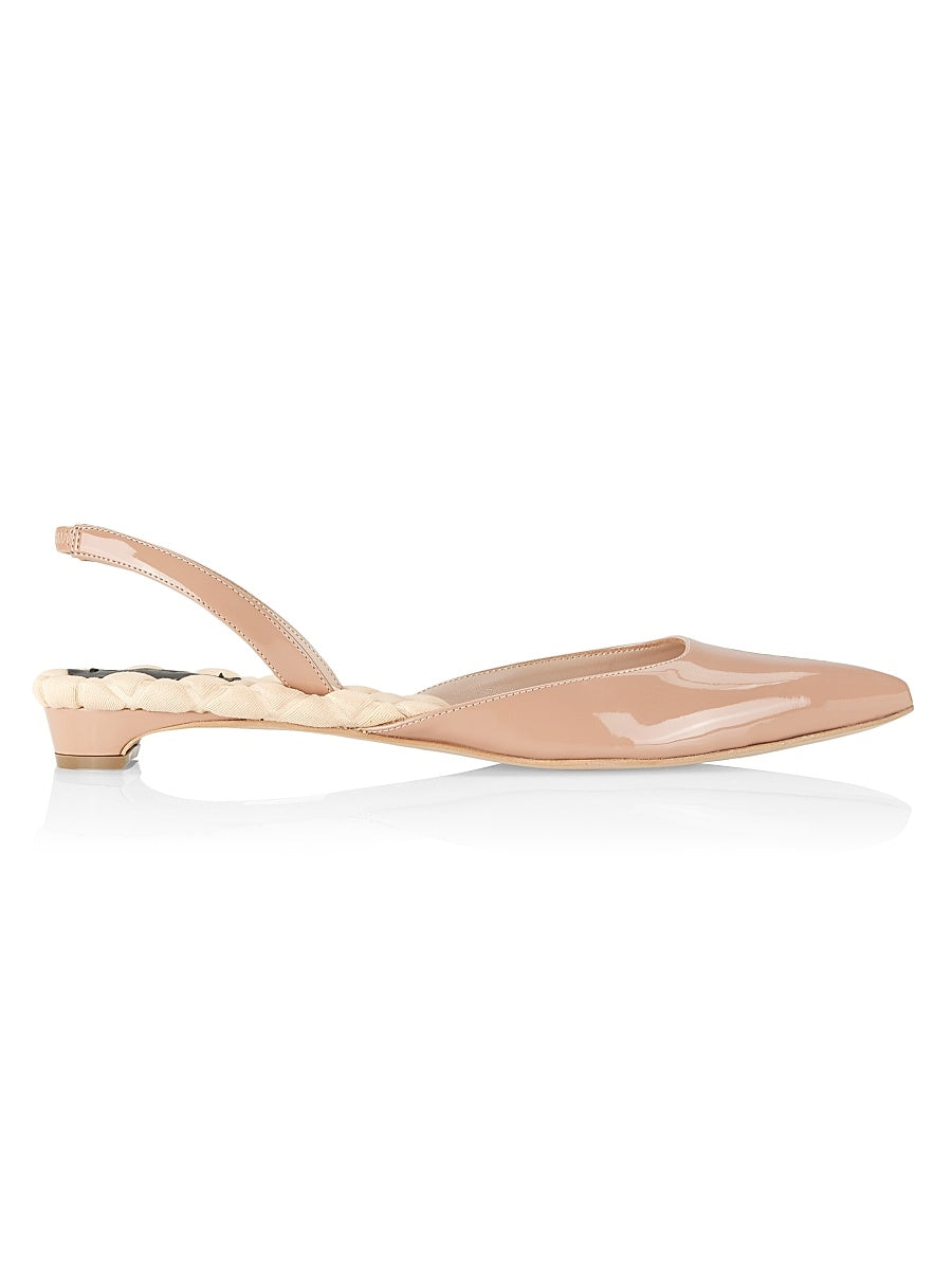 Jackie Vegan Patent Leather Slingback Flats