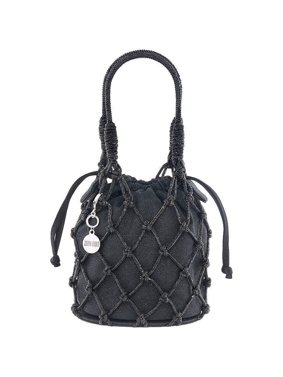 Net Crystal-Embellished Pouch