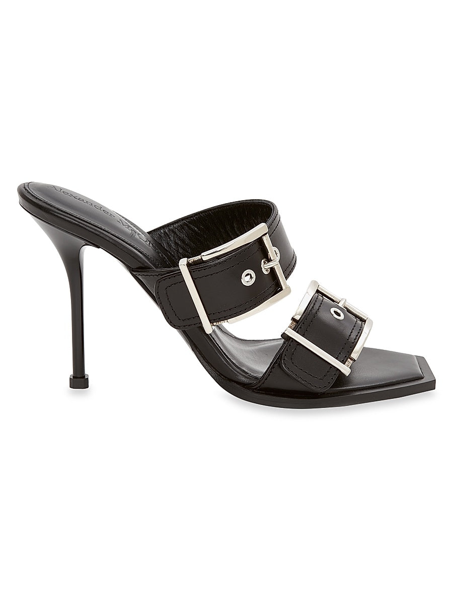 Buckle Leather Mules