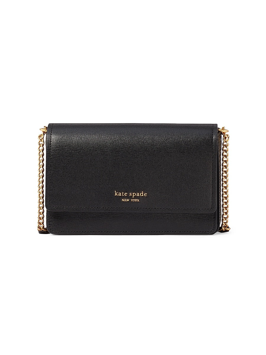 Morgan Saffiano Leather Flap Chain Wallet