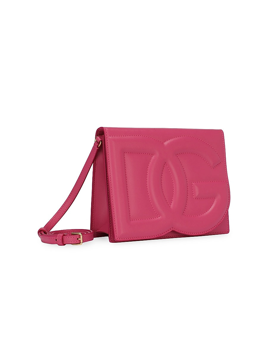 DG Leather Flap Crossbody Bag