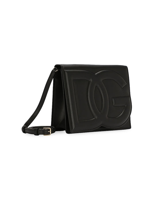 DG Leather Flap Crossbody Bag