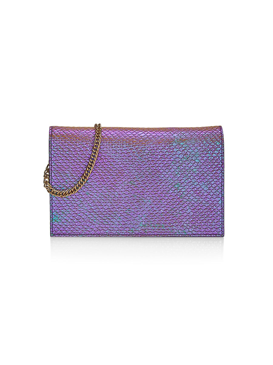 Elena Iridescent Leather Clutch