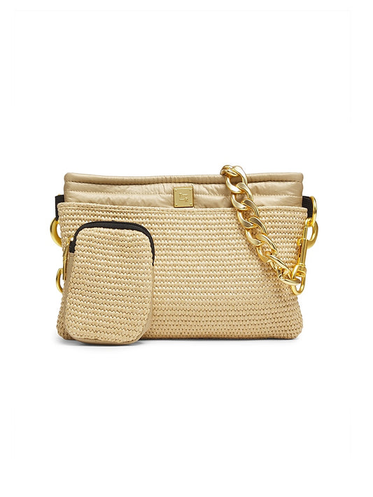 Downtown Raffia Crossbody Bag
