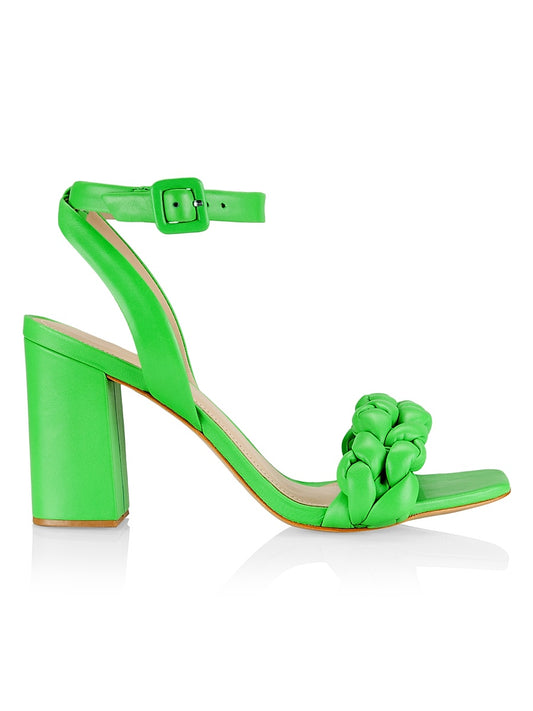 COLLECTION Braided Leather Block-Heel Sandals