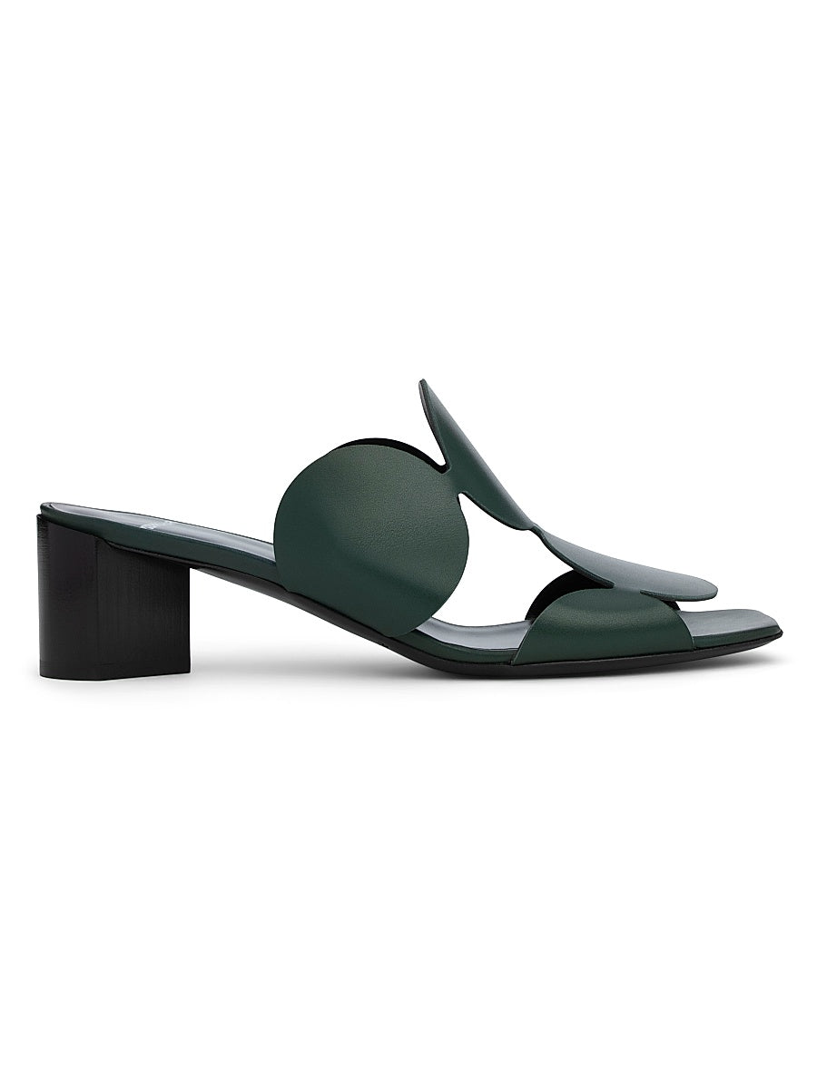 Bulles Circular Applique Leather Mules