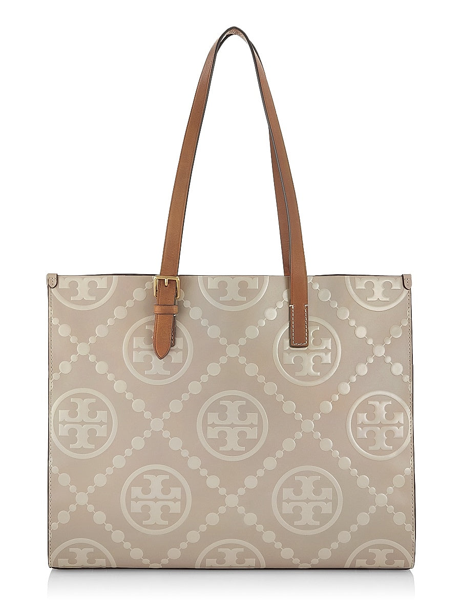 Monogram-Embossed Leather Tote