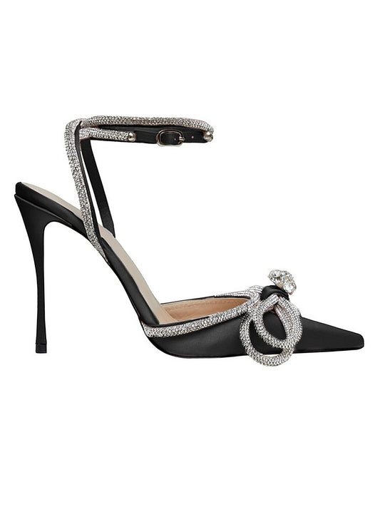 Double Bow 110MM Silk Satin Pumps