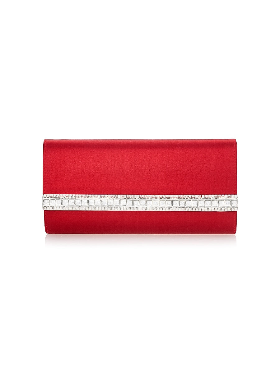 Perry Satin &amp; Crystal Clutch