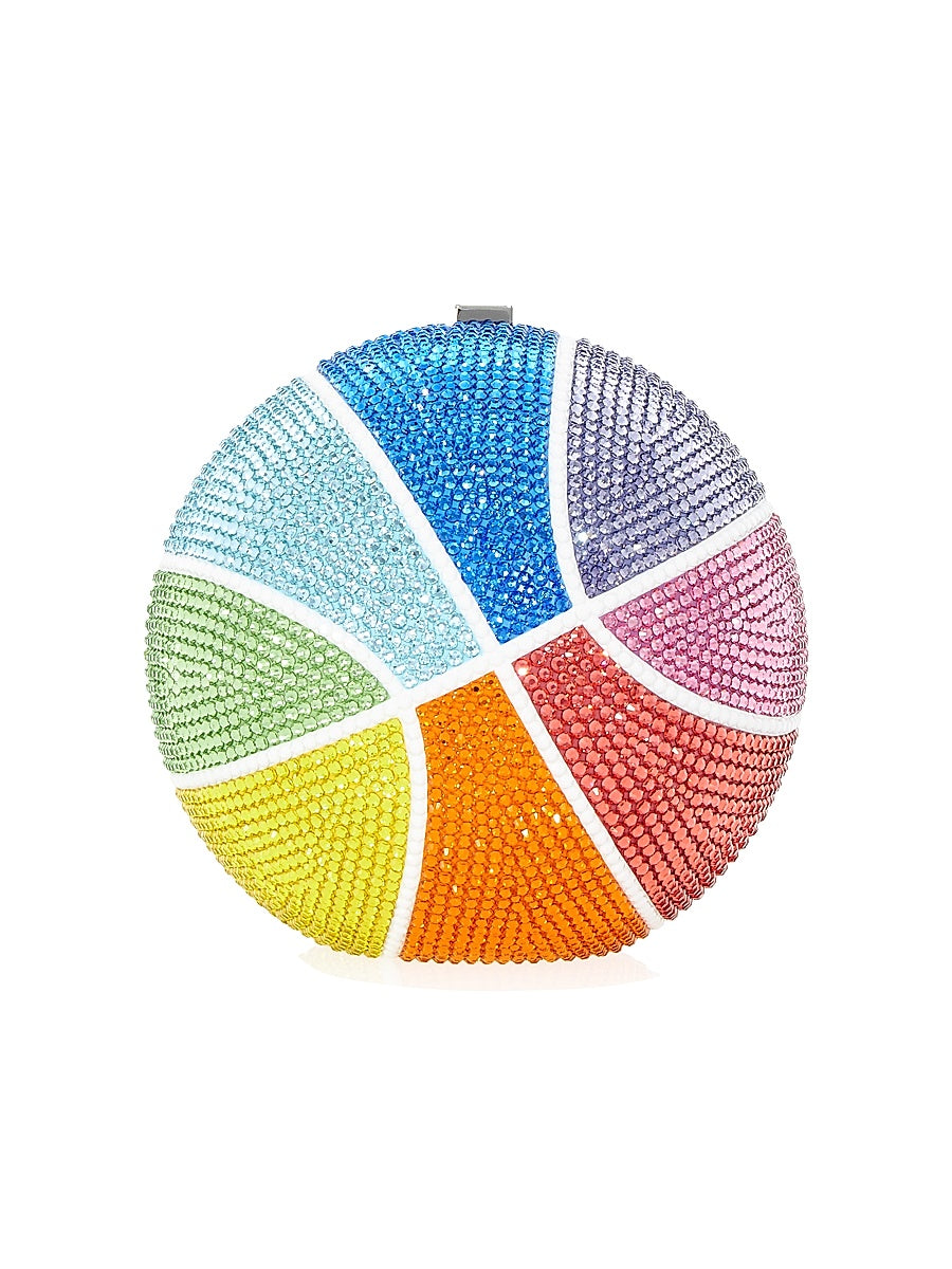 Crystal-Embellished Basketball Clutch