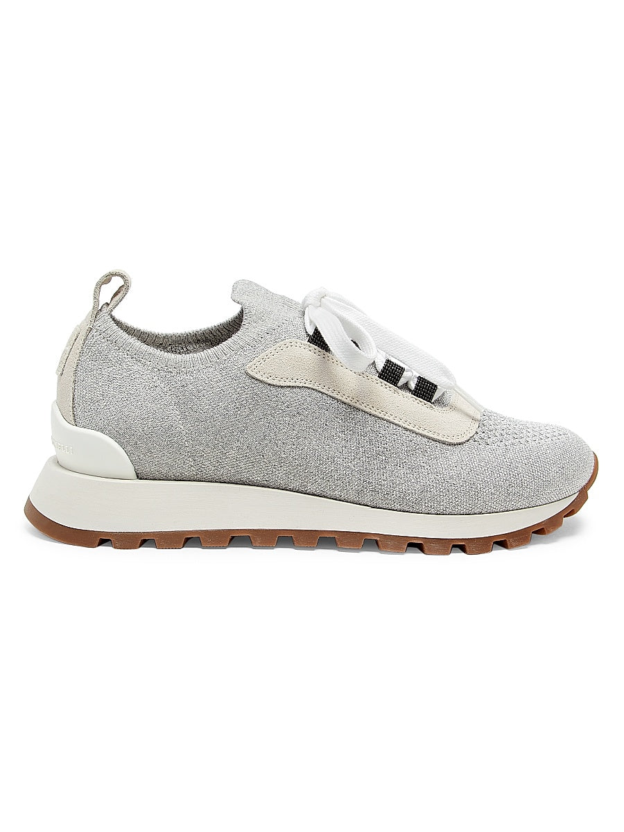 Metallic Knit Runner Sneakers