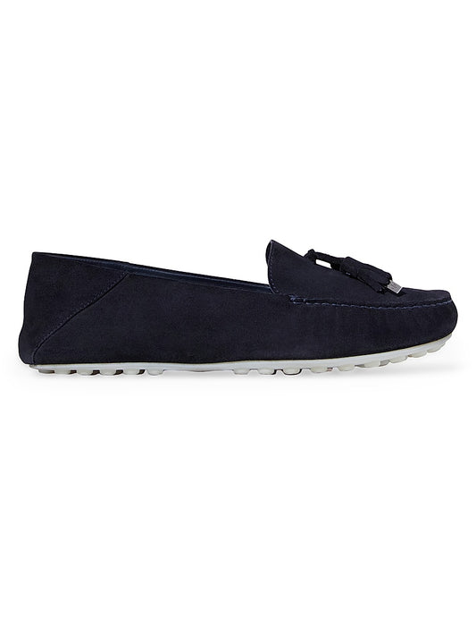 Dot Sole Leather Moccasin Loafers