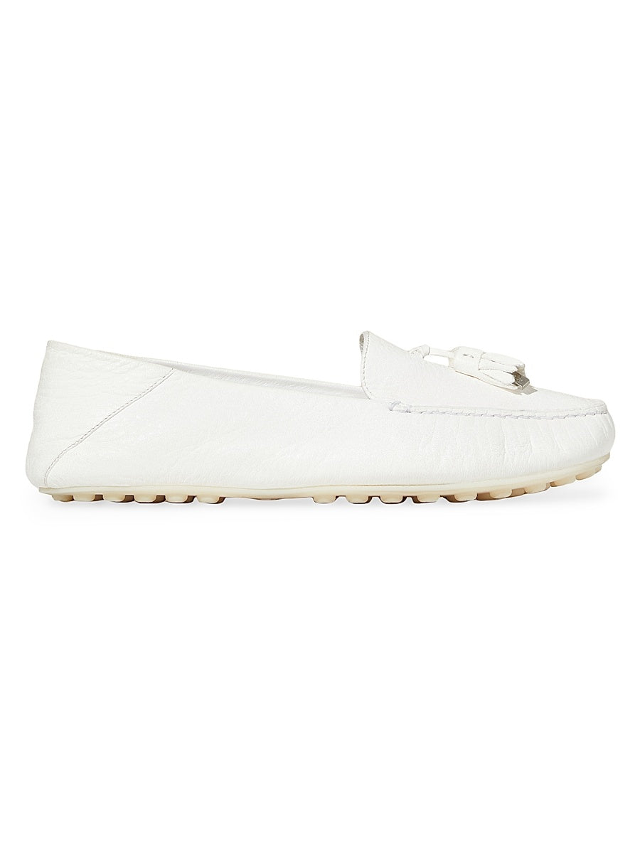 Dot Sole Leather Moccasin Loafers