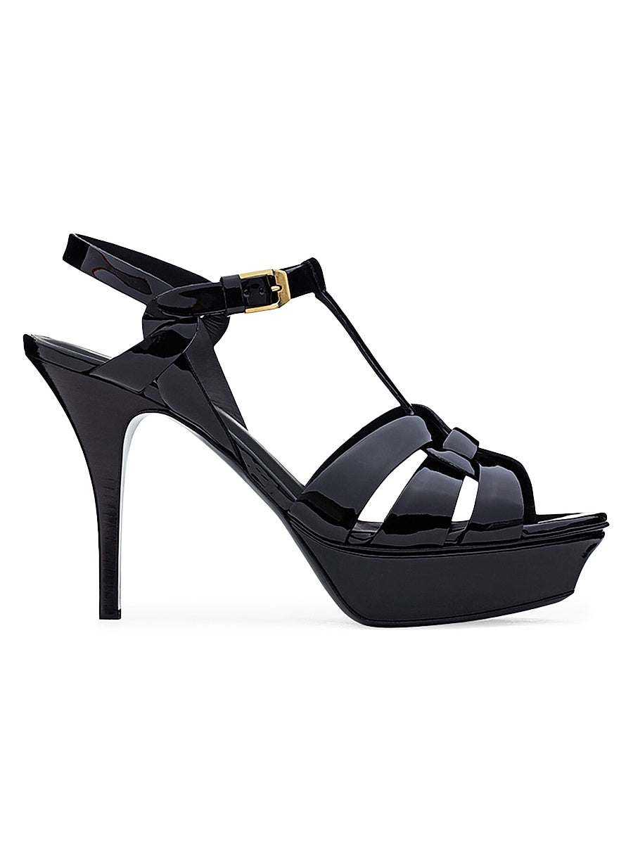 Tribute Platform Sandals in Patent Leather