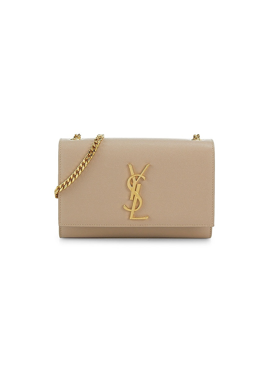 Kate Small Chain Crossbody Bag in Grain De Poudre Embossed Leather