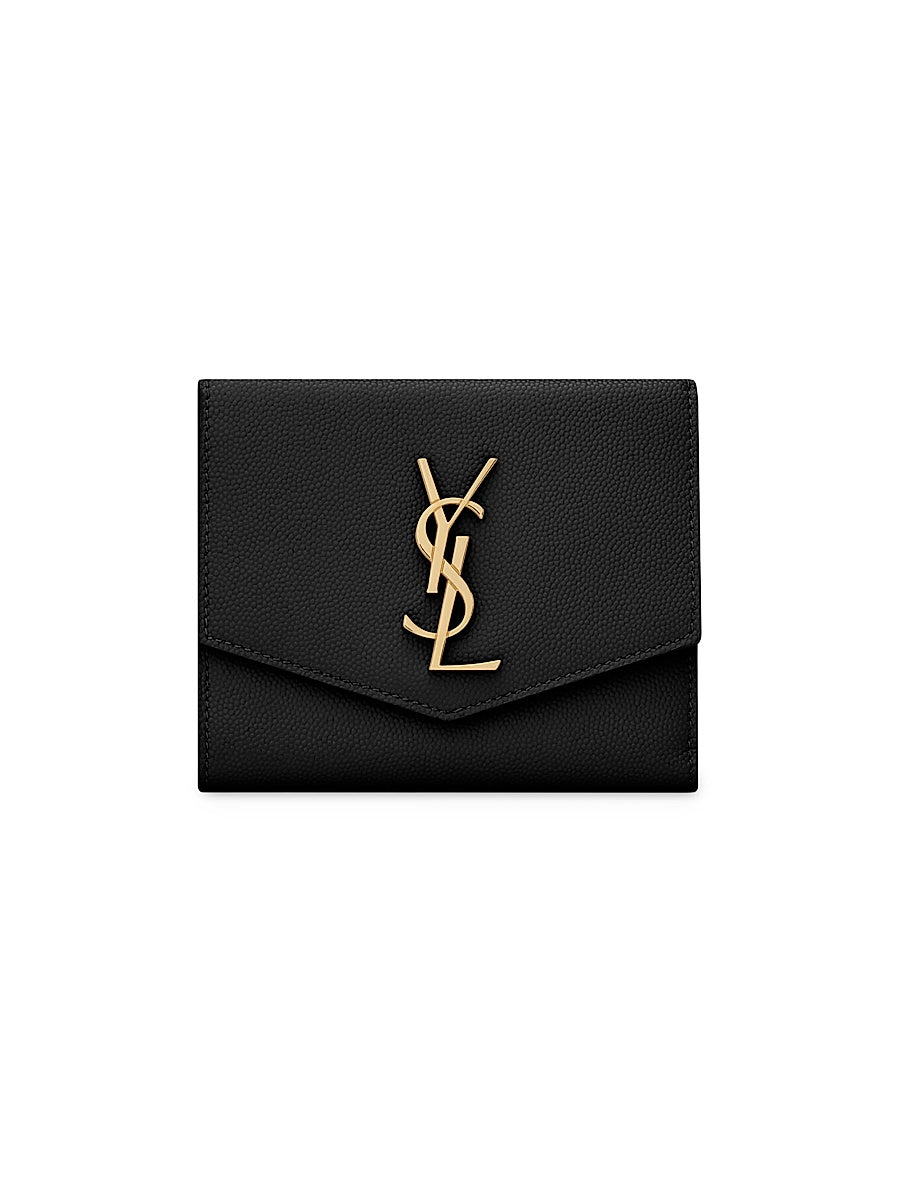 Uptown Compact Wallet in Grain De Poudre Embossed Leather