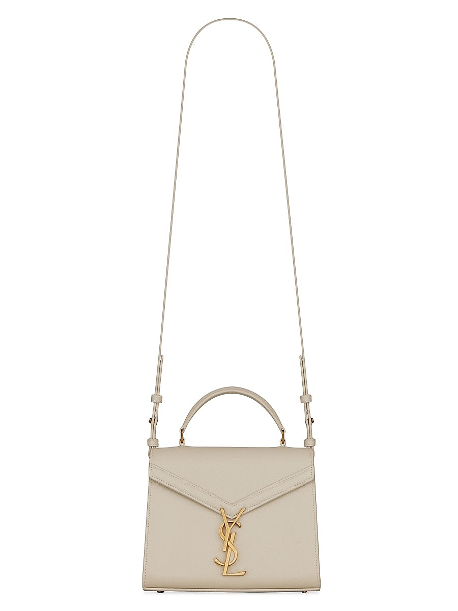 Cassandra Mini Top Handle Bag in Grain De Poudre Embossed Leather