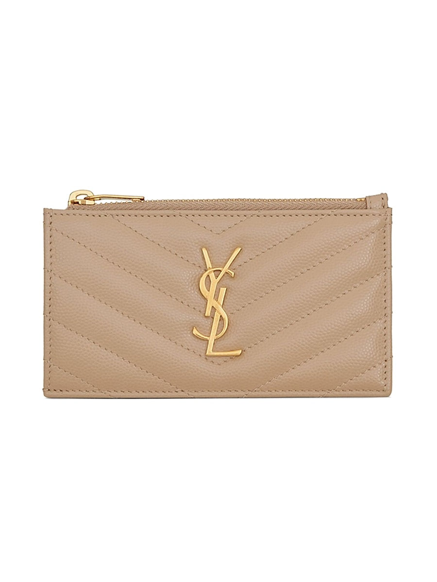 Cassandre Matelassé  Zipped Card Case in Leather