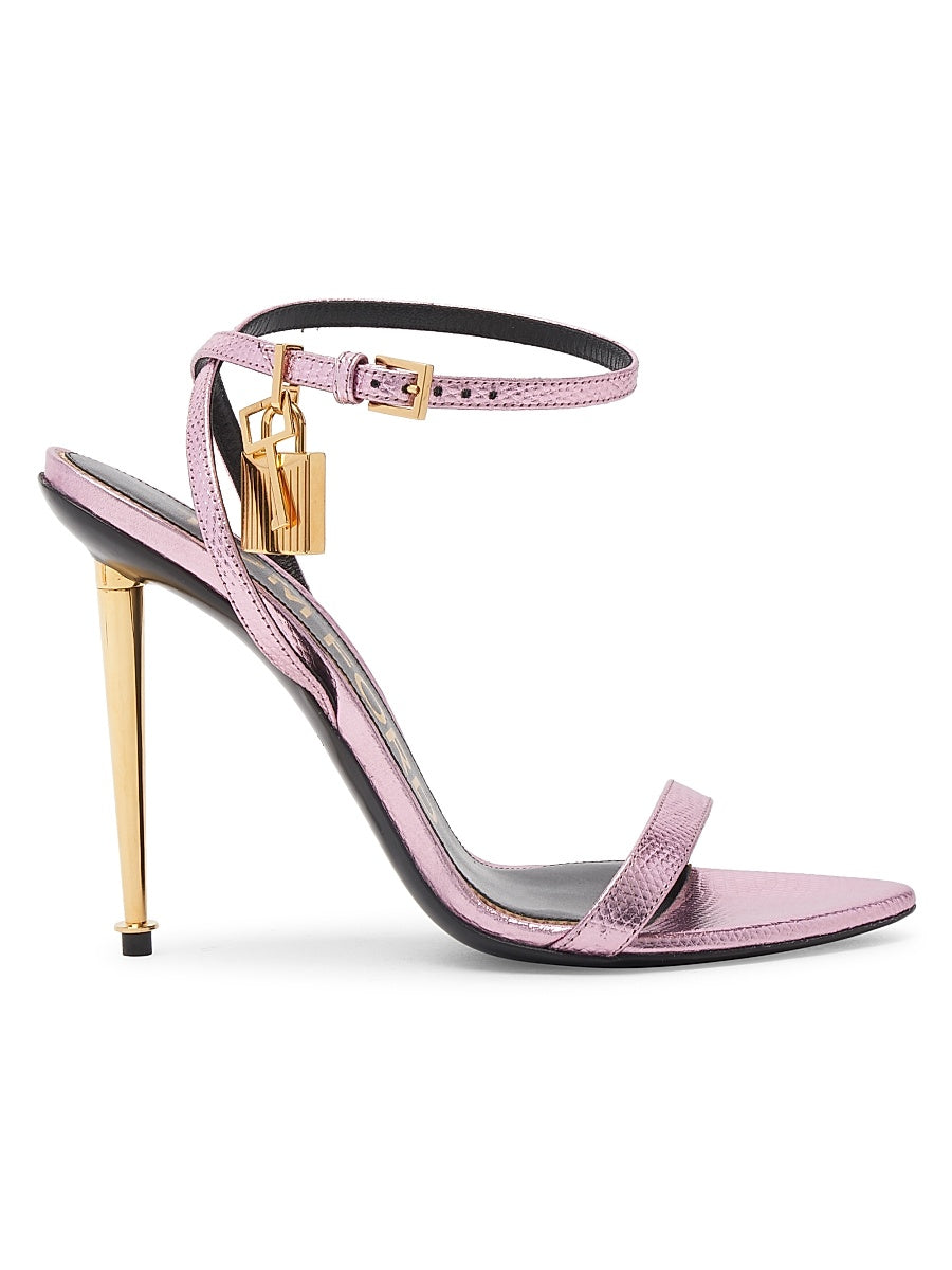 Padlock 105 Leather Point-Toe Ankle-Strap Sandals