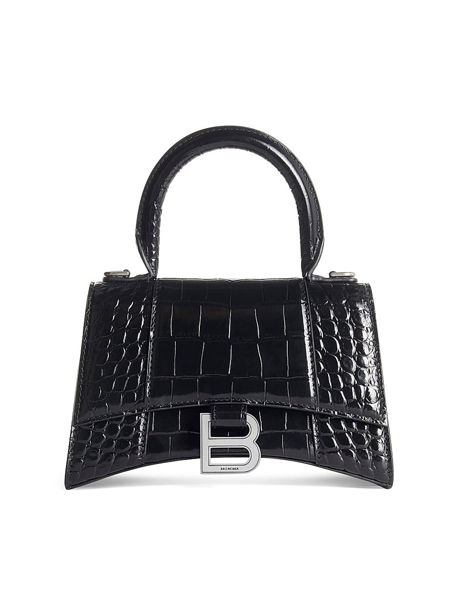 Hourglass XS Handbag Crocodile Embossed
