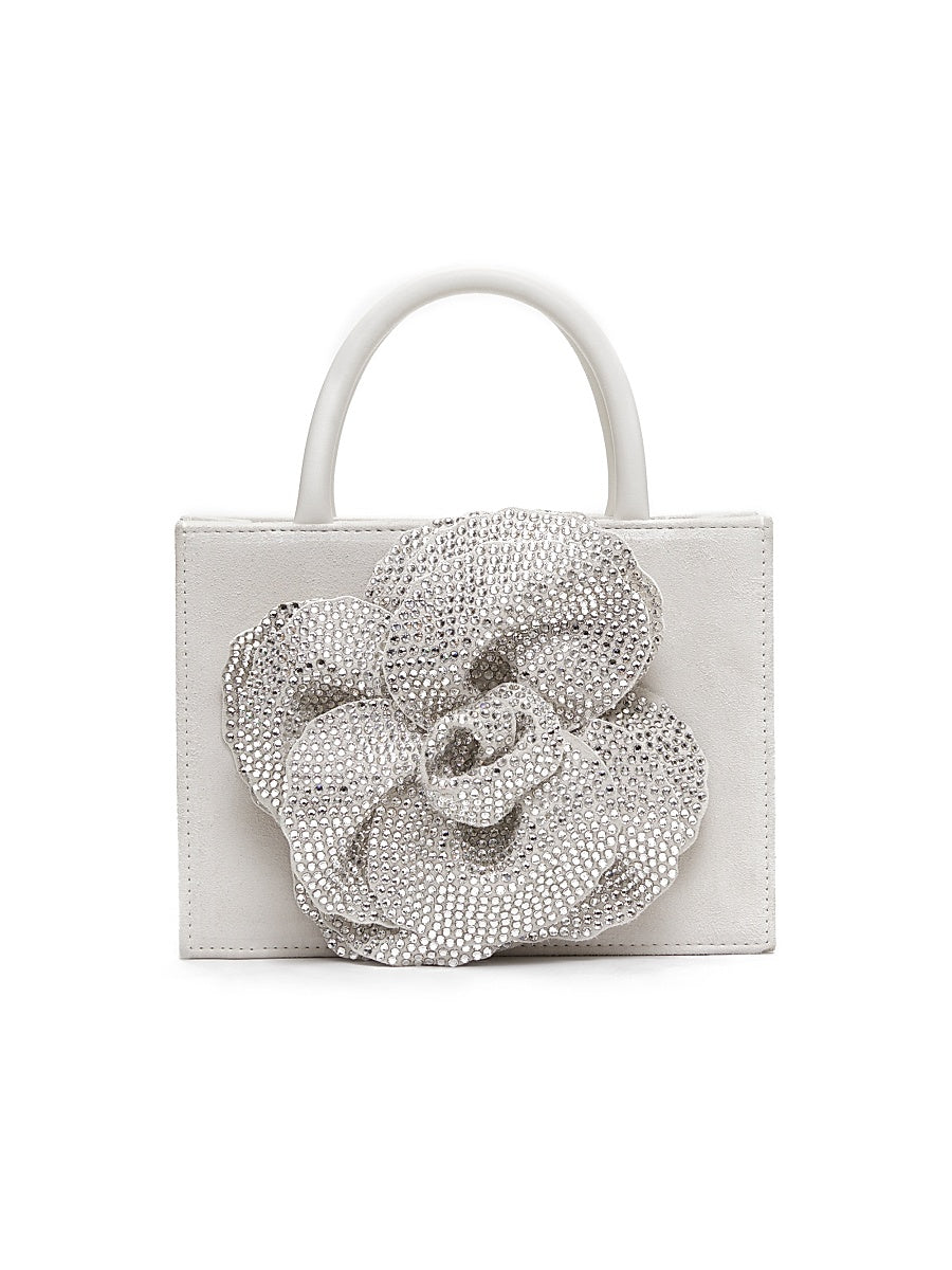 Crystal Flower Leather Tote