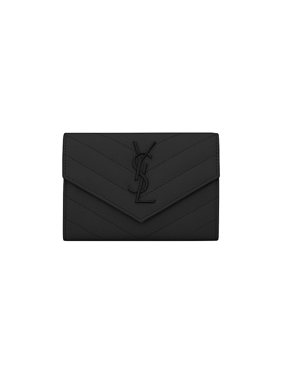 Cassandre Matelass Small Envelope Wallet in Grain de Poudre Embossed Leather