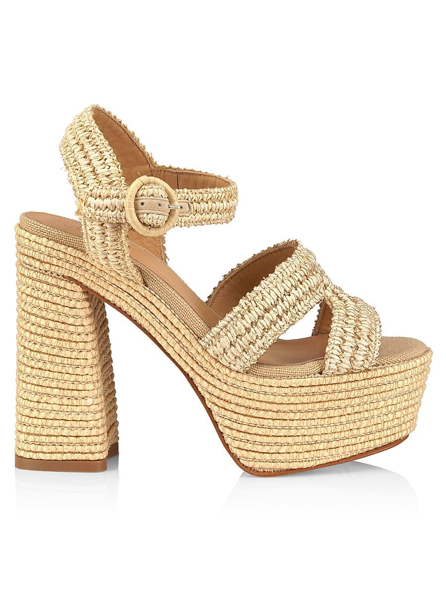 Adriana 80MM Raffia Platform Sandals