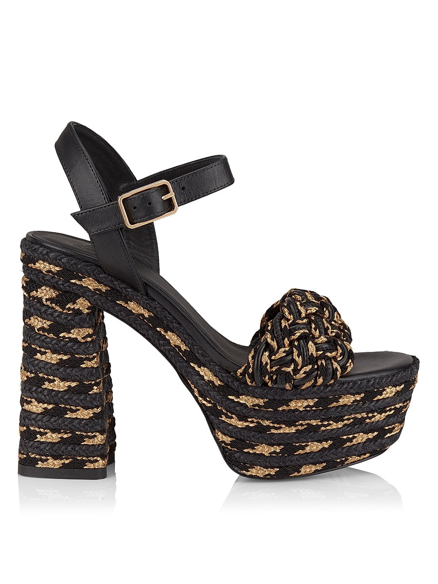 Anne 80MM Raffia Platform Sandals