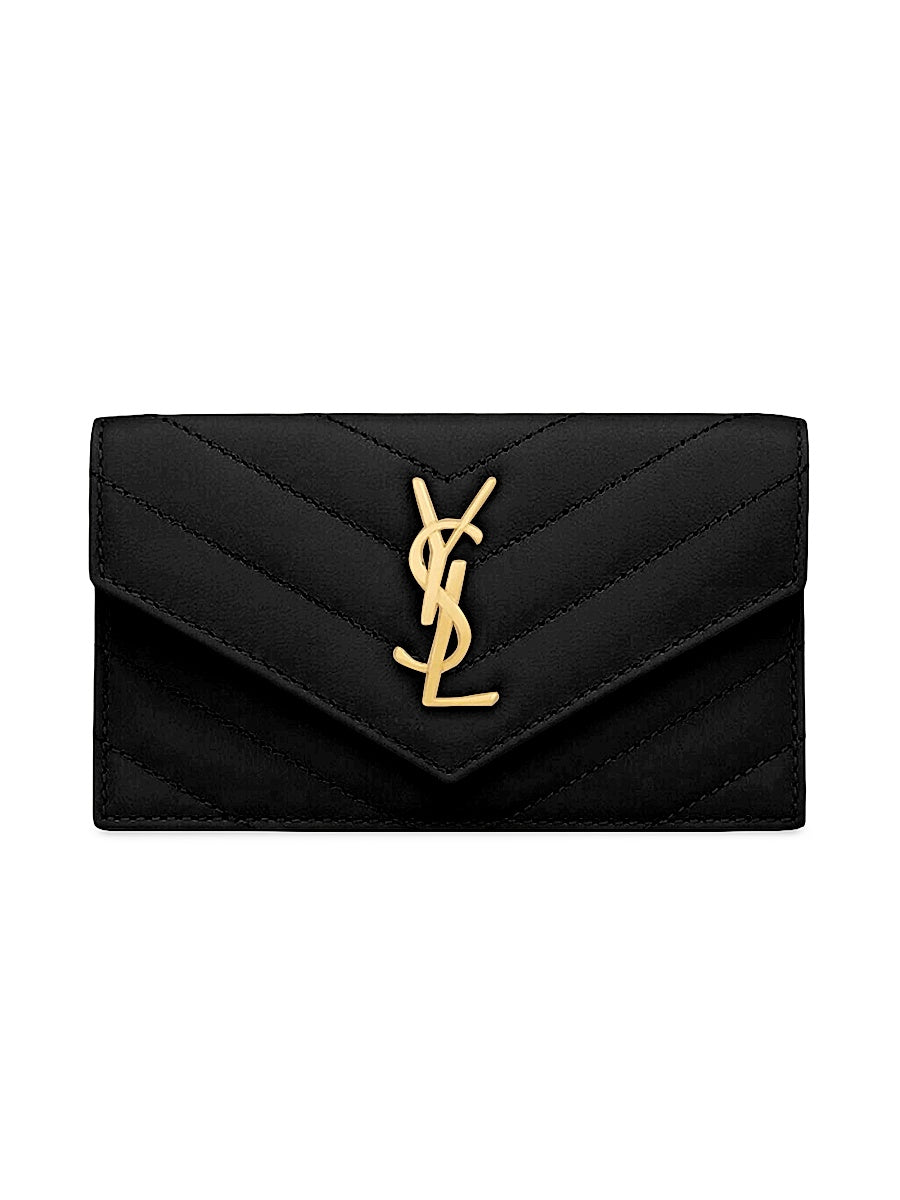 Cassandre Matelasse Fragments Flap Card Case in Quilted Lambskin