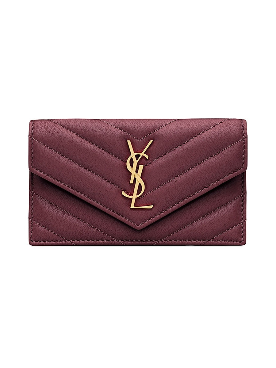 Cassandre Matelasse Fragments Flap Card Case in Quilted Lambskin