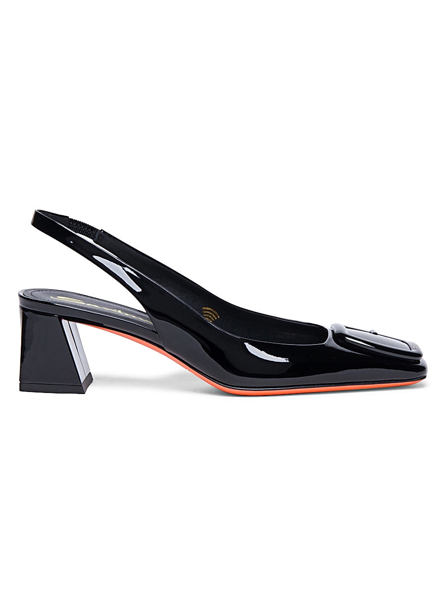 50MM Patent Leather Block-Heel Pumps