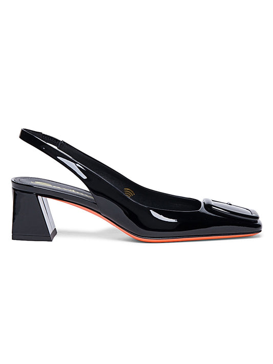 50MM Patent Leather Block-Heel Pumps