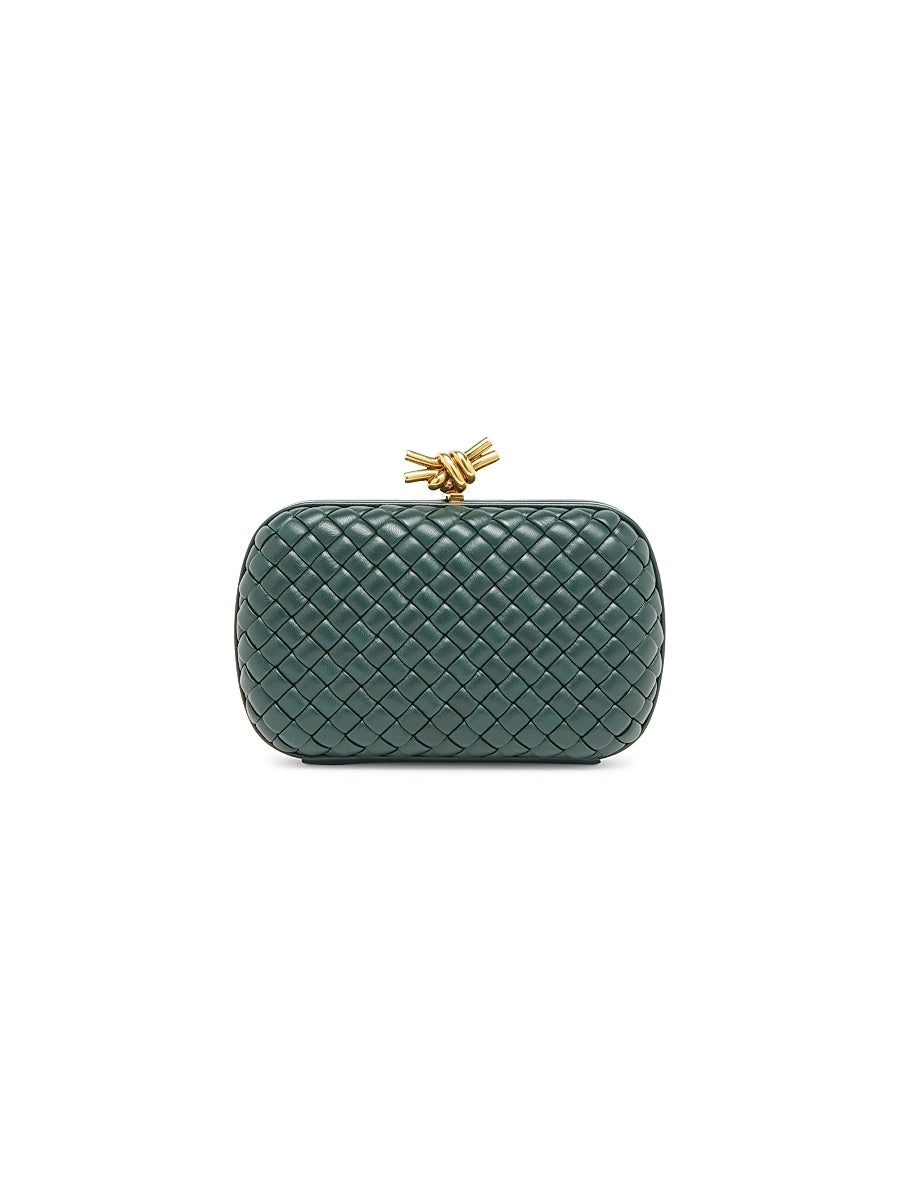 Knot Intrecciato Leather Miniaudiere Clutch