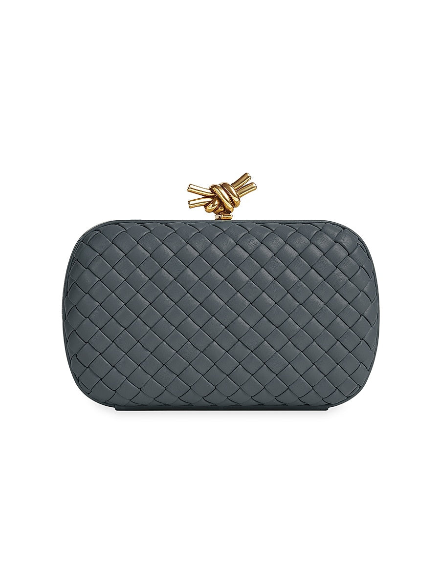 Knot Intrecciato Leather Miniaudiere Clutch