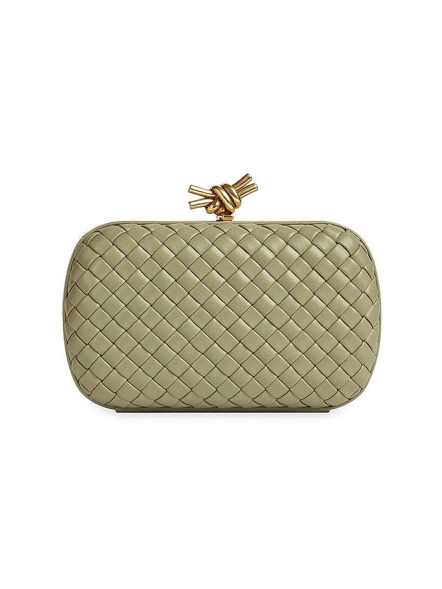Knot Intrecciato Leather Miniaudiere Clutch