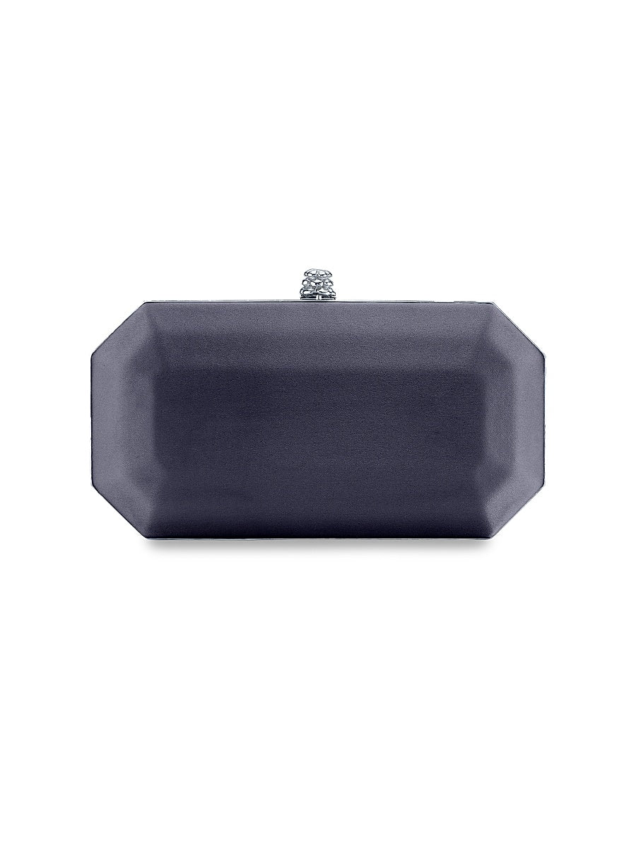 Perry Clutch Small Satin with Silver Hardware