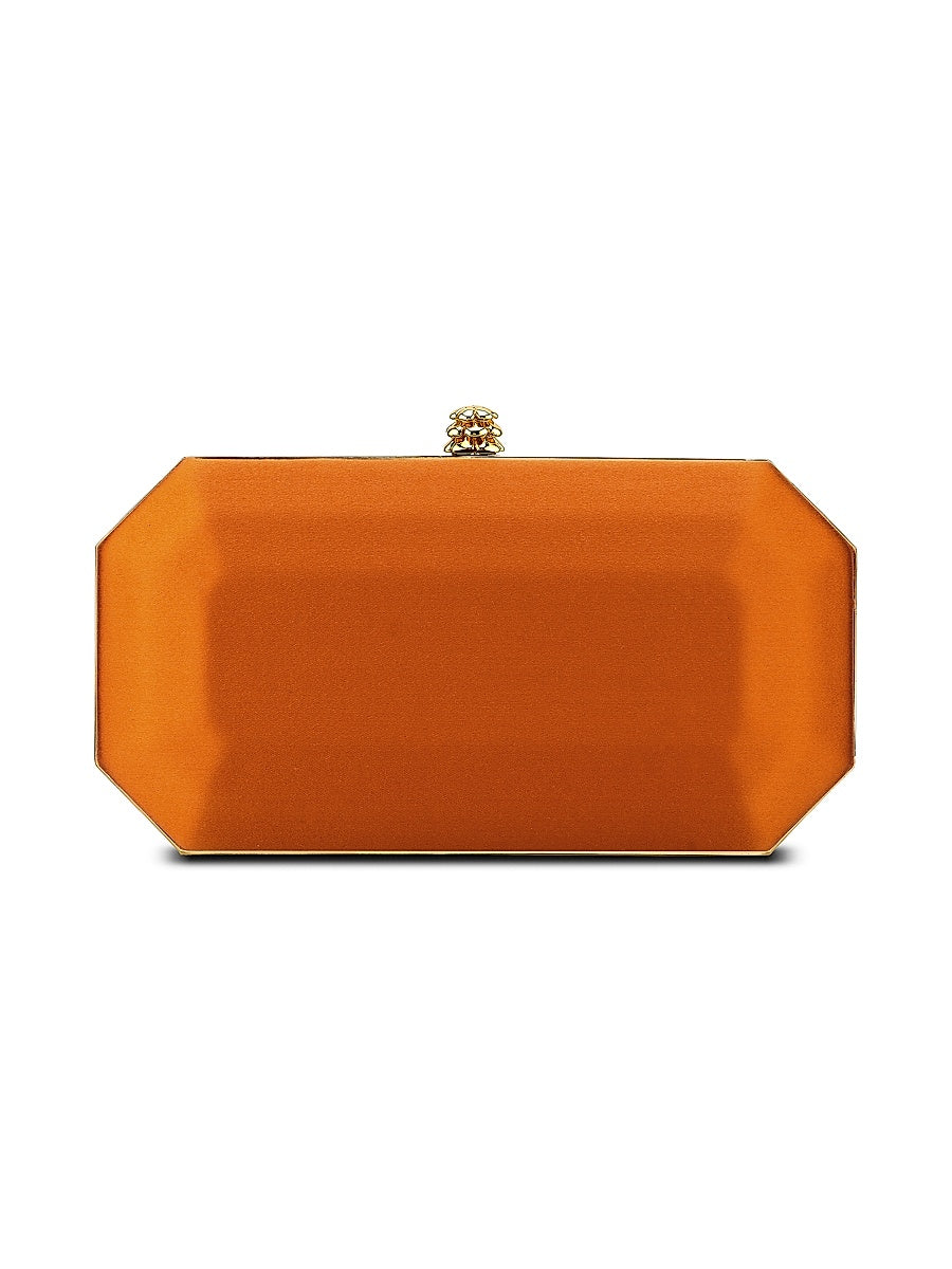 Perry Clutch Small Satin with Gold Hardware