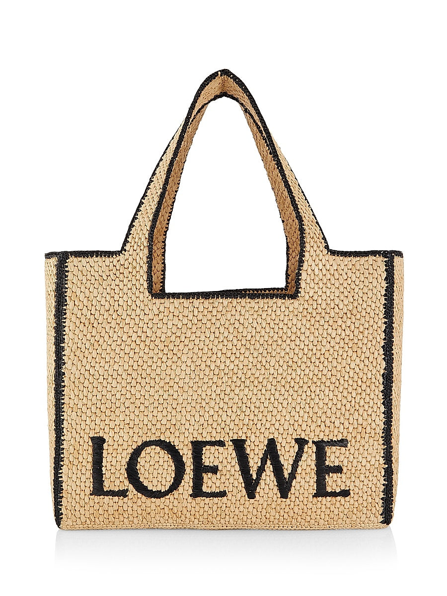 LOEWE x Paula's Ibiza Large Logo Raffia Tote Bag